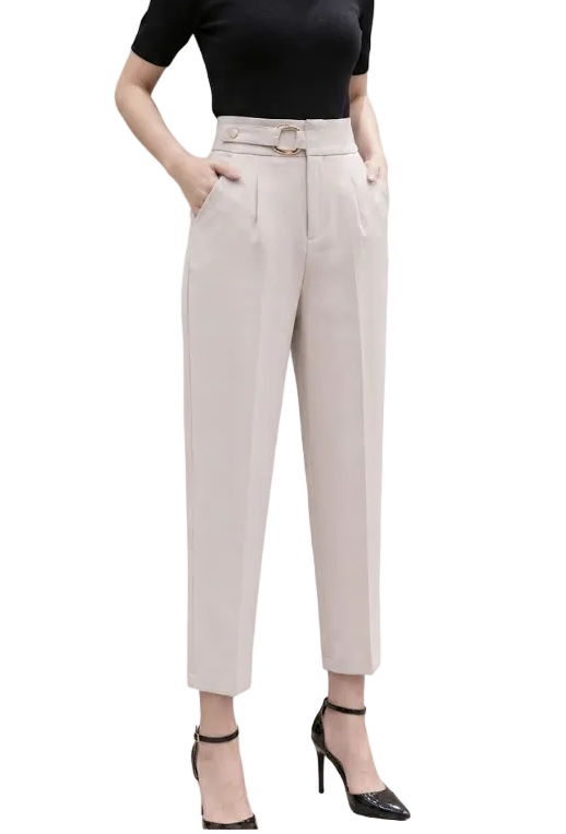 Women’s Cropped High Waist Trousers Dress PANTS-DP-13