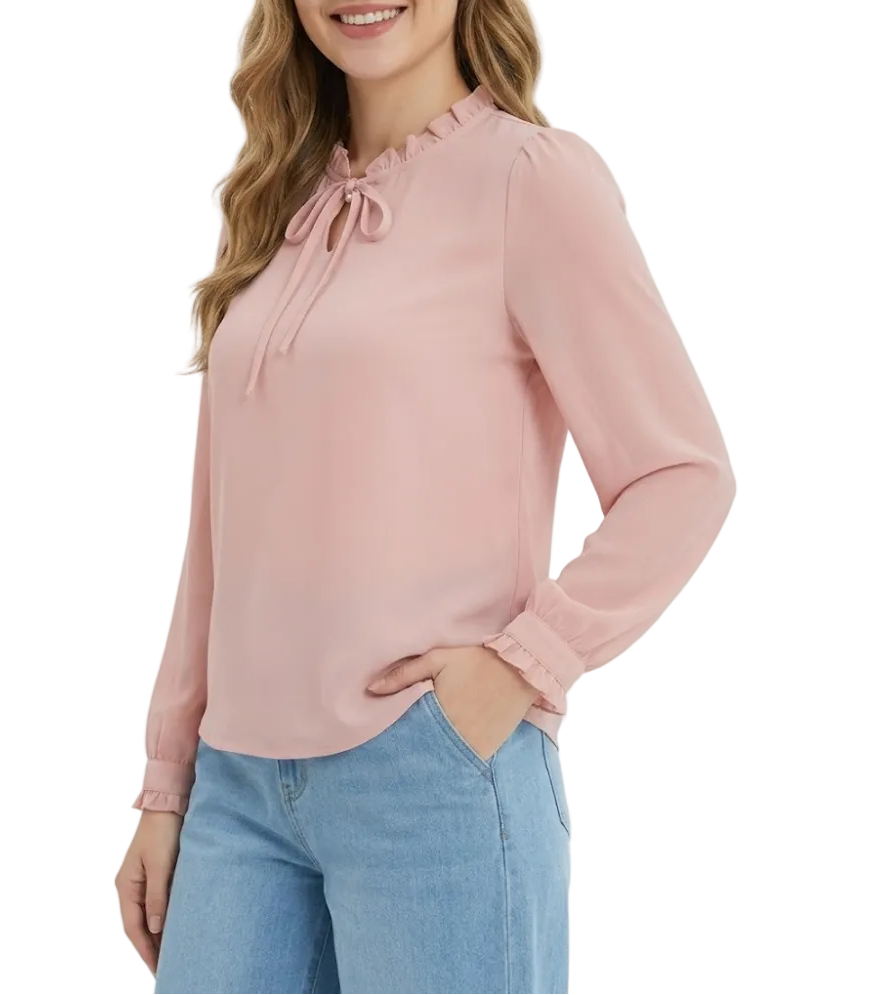 Women's Elegant & Timeless Chiffon Long Sleeve Dress SHIRT-BL102
