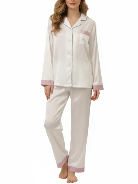 Women's Luxury ICE Silk Long Sleeve PAJAMAS-PJS-02