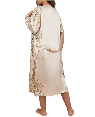 Women's Spaghetti Strap Luxury Smooth Satin Robe & NIGHTGOWN-NTG-03