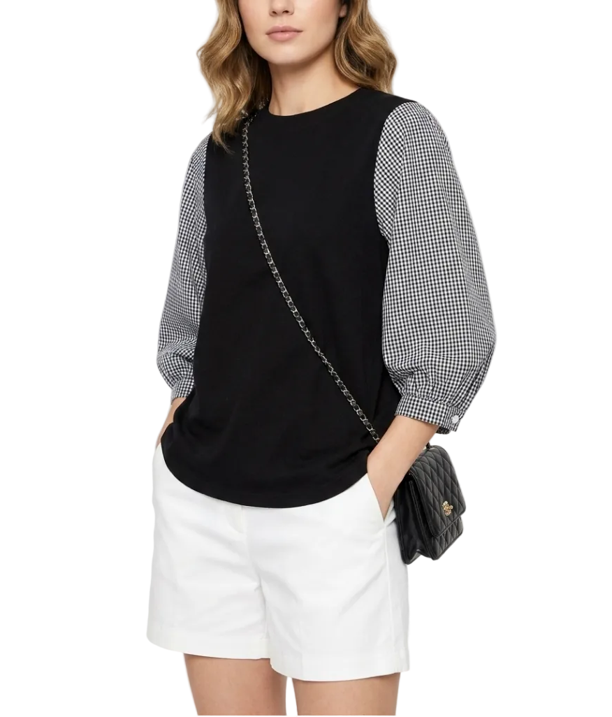 Women's Summer Trendy Half Puff Sleeve Loose Fit SHIRT-BL132