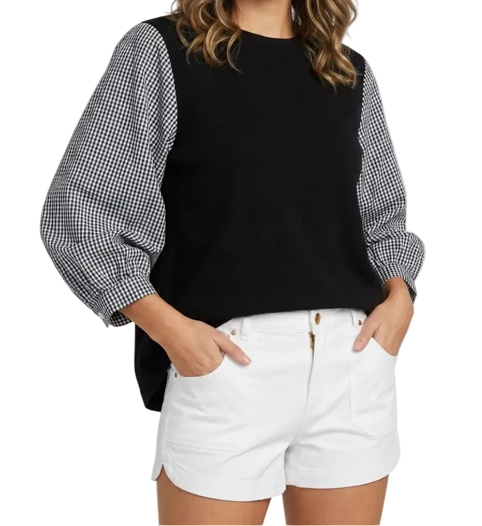 Women's Summer Trendy Half Puff Sleeve Loose Fit SHIRT-BL132