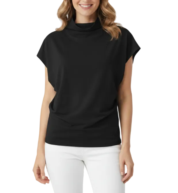 Women's Trendy Comfy Loose Fit Cotton Top T-Shirt B2-BL-1013