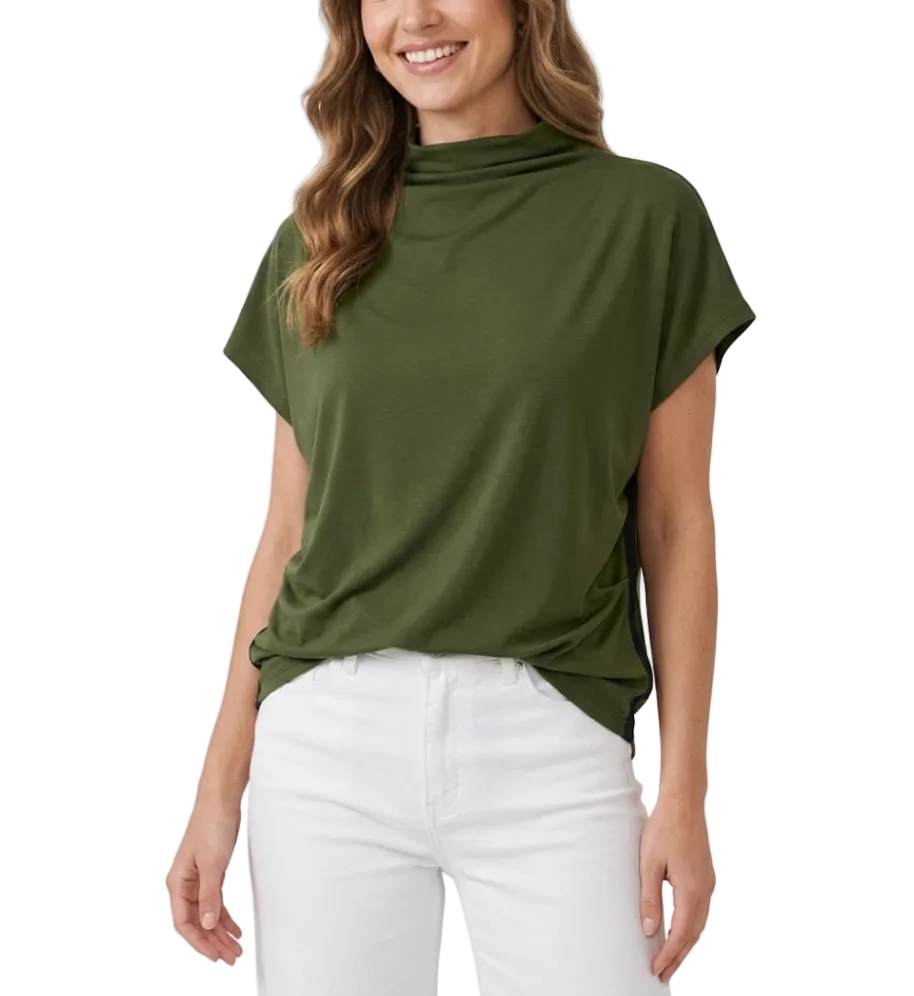 Women's Trendy Comfy Loose Fit Cotton Top T-Shirt B2-BL-1013