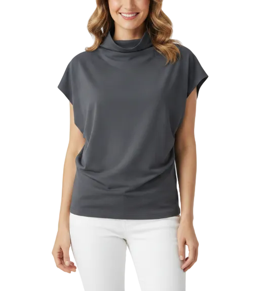 Women's Trendy Comfy Loose Fit Cotton Top T-Shirt B2-BL-1013-A