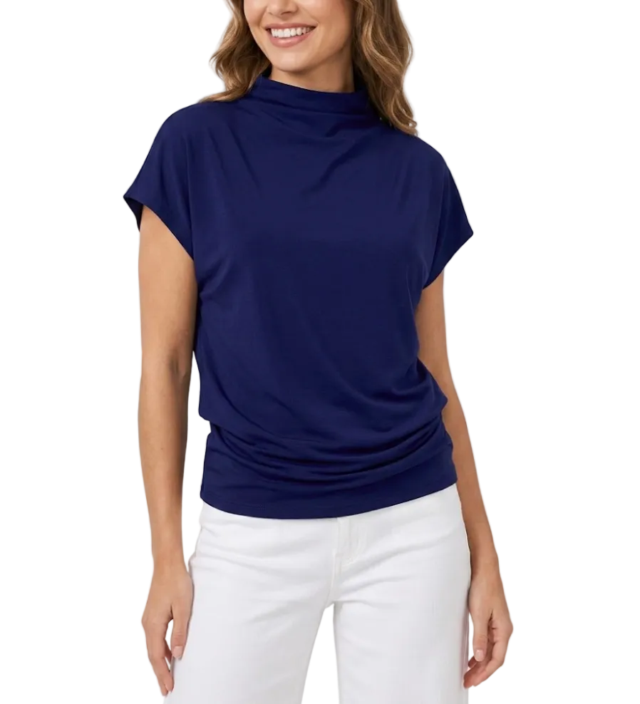 Women's Trendy Comfy Loose Fit Cotton Top T-Shirt B2-BL-1013