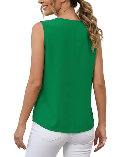 Women’s Trendy & Timeless Leisure Layered V-neck Sleeveless SHIRT-BL122
