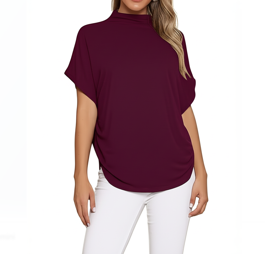 Women's Trendy Comfy Loose Fit Cotton Top T-Shirt B2-BL-1013-A
