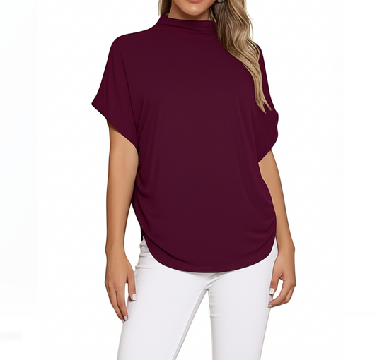 Women's Trendy Comfy Loose Fit Cotton Top T-Shirt B2-BL-1013-A