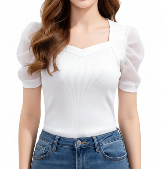 Trendy & Timeless Women's Elegant Short Sleeve Top SHIRT-BL133