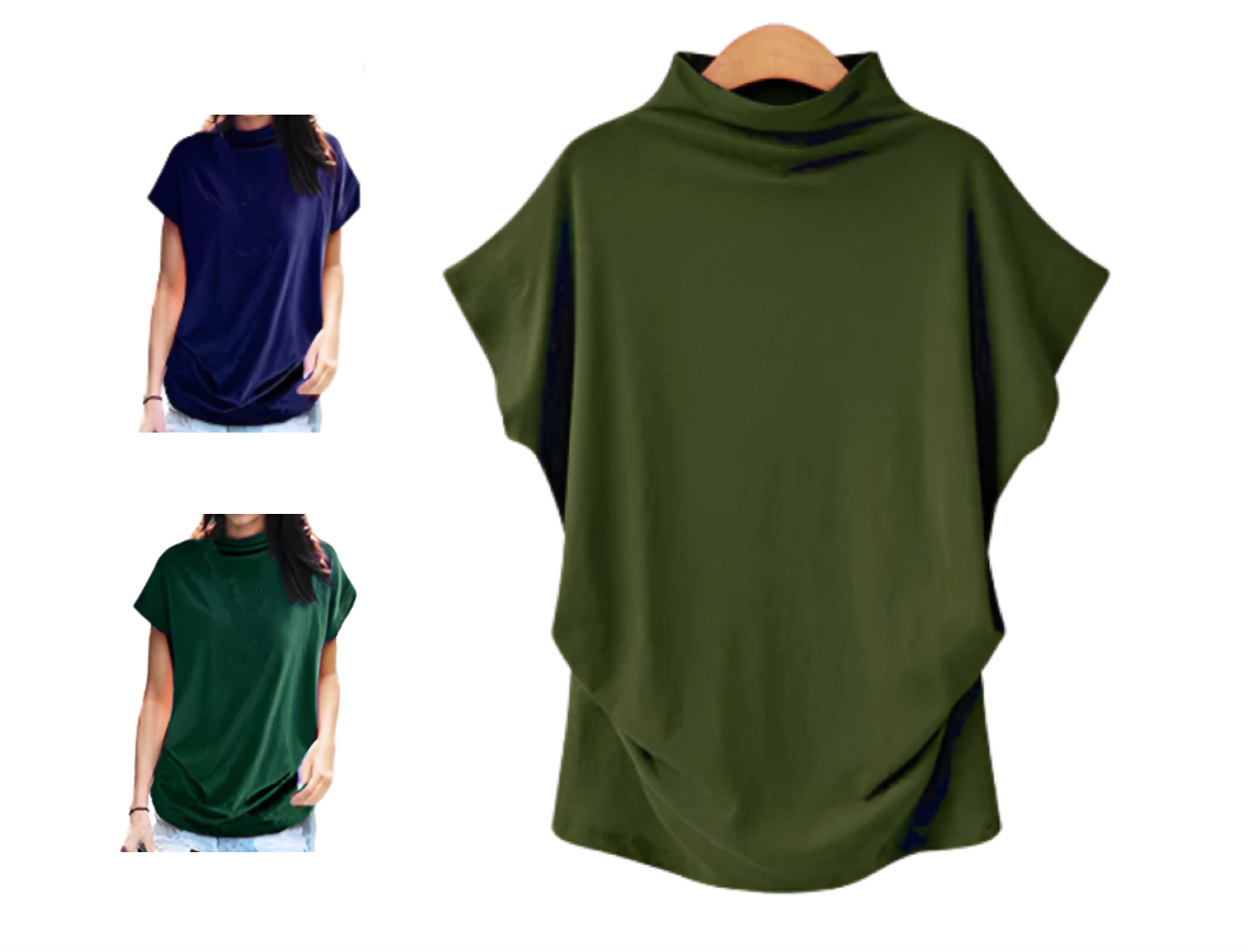 Women's Trendy Comfy Loose Fit Cotton Top T-Shirt B2-BL-1013