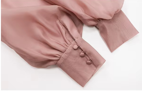 Trendy & Elegant Long Sleeve A-line Loose-Fit Back Bow Neck Blouses for Women - B13-TOP-323