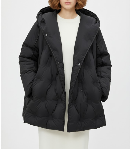 Timeless Hooded Lapel Parka 90% White Duck Down Quilted Jacket for Women - B12-JKT-85