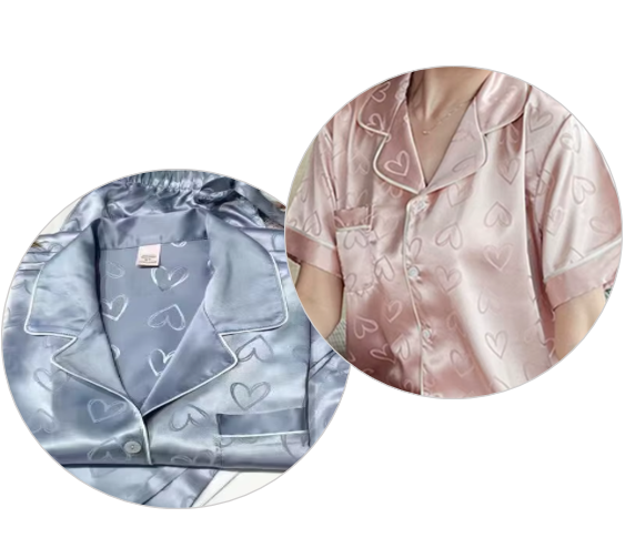 Comfortable Luxury Soft Ice Silk Long Sleeve  Pajama Set B2 – PJS-14AAA